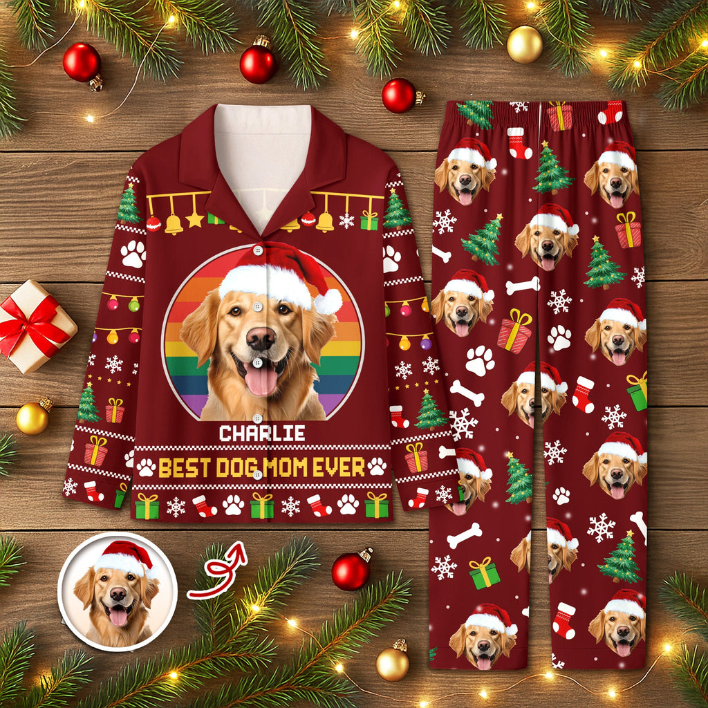 Custom Photo Best Dog Dad Mom Ever Pajamas TH10 896027