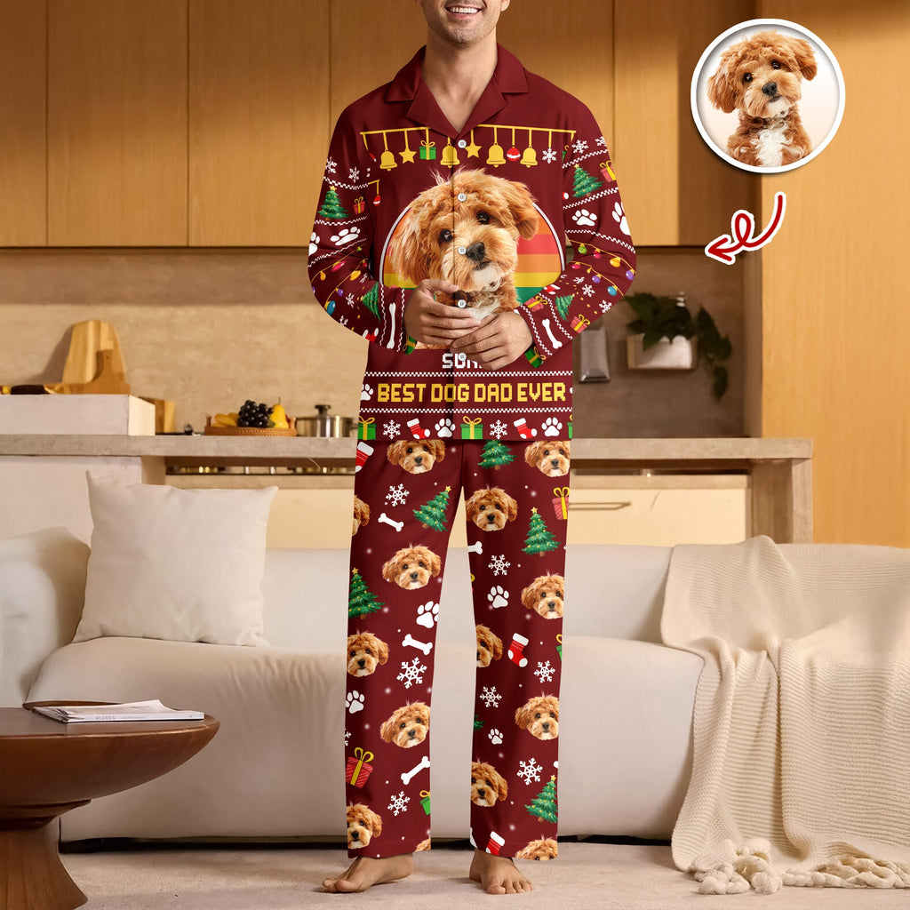 Custom Photo Best Dog Dad Mom Ever Pajamas TH10 896027