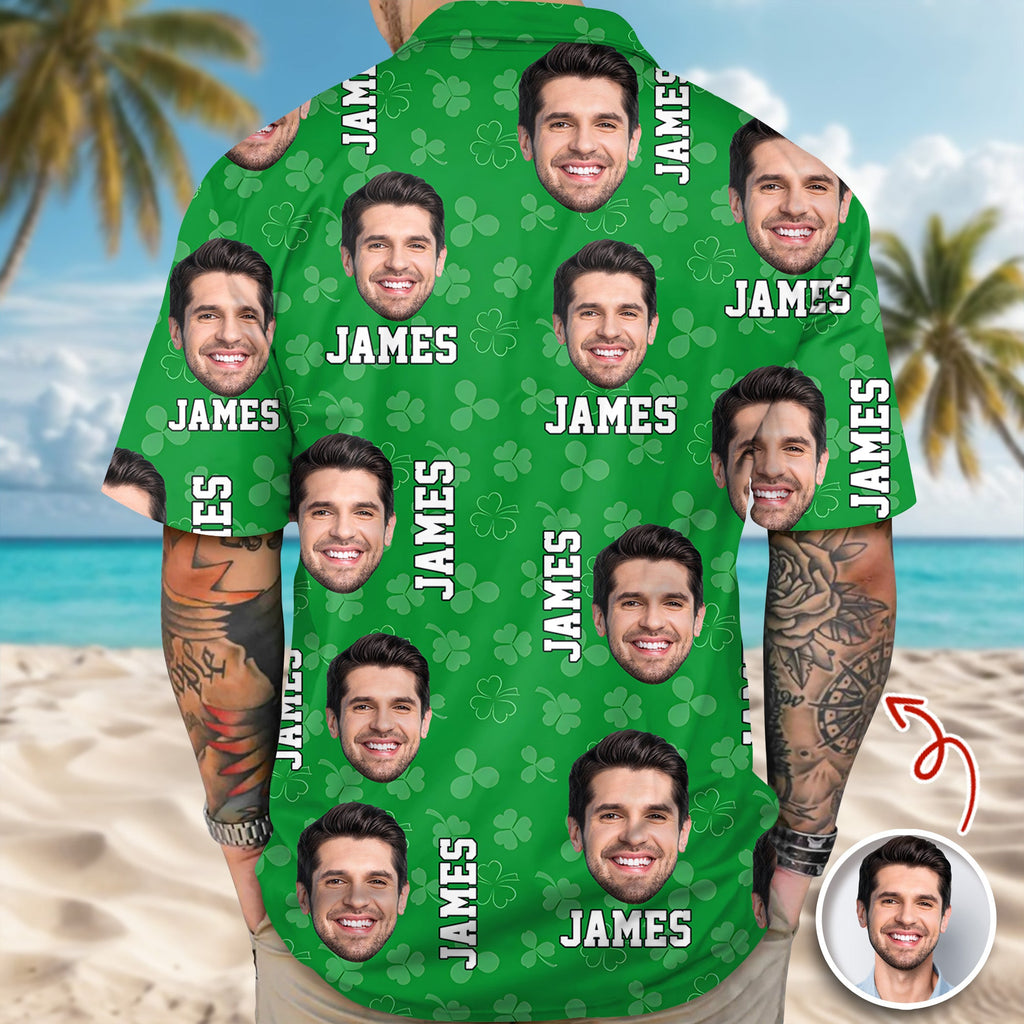 Custom Face Photo St. Patrick's Day Hawaii Shirt TH10 898107