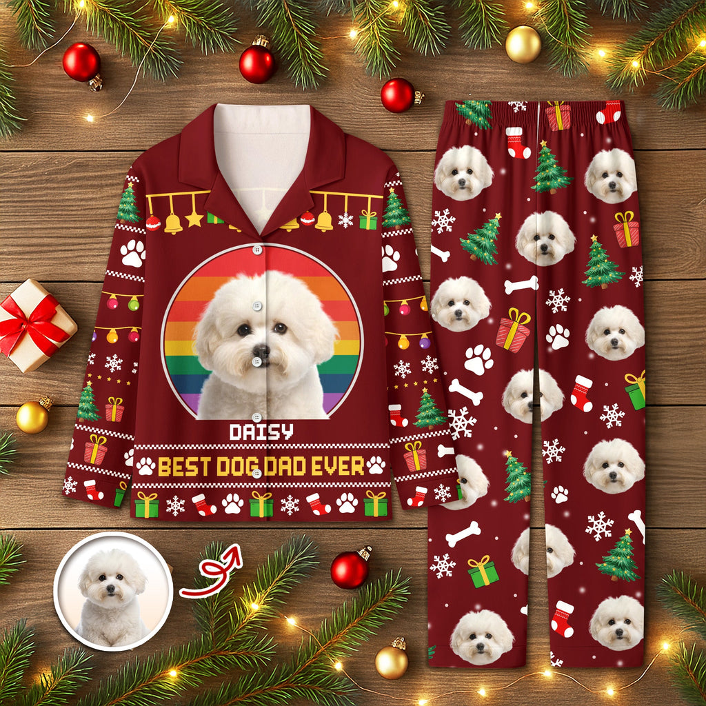 Custom Photo Best Dog Dad Mom Ever Pajamas TH10 896027