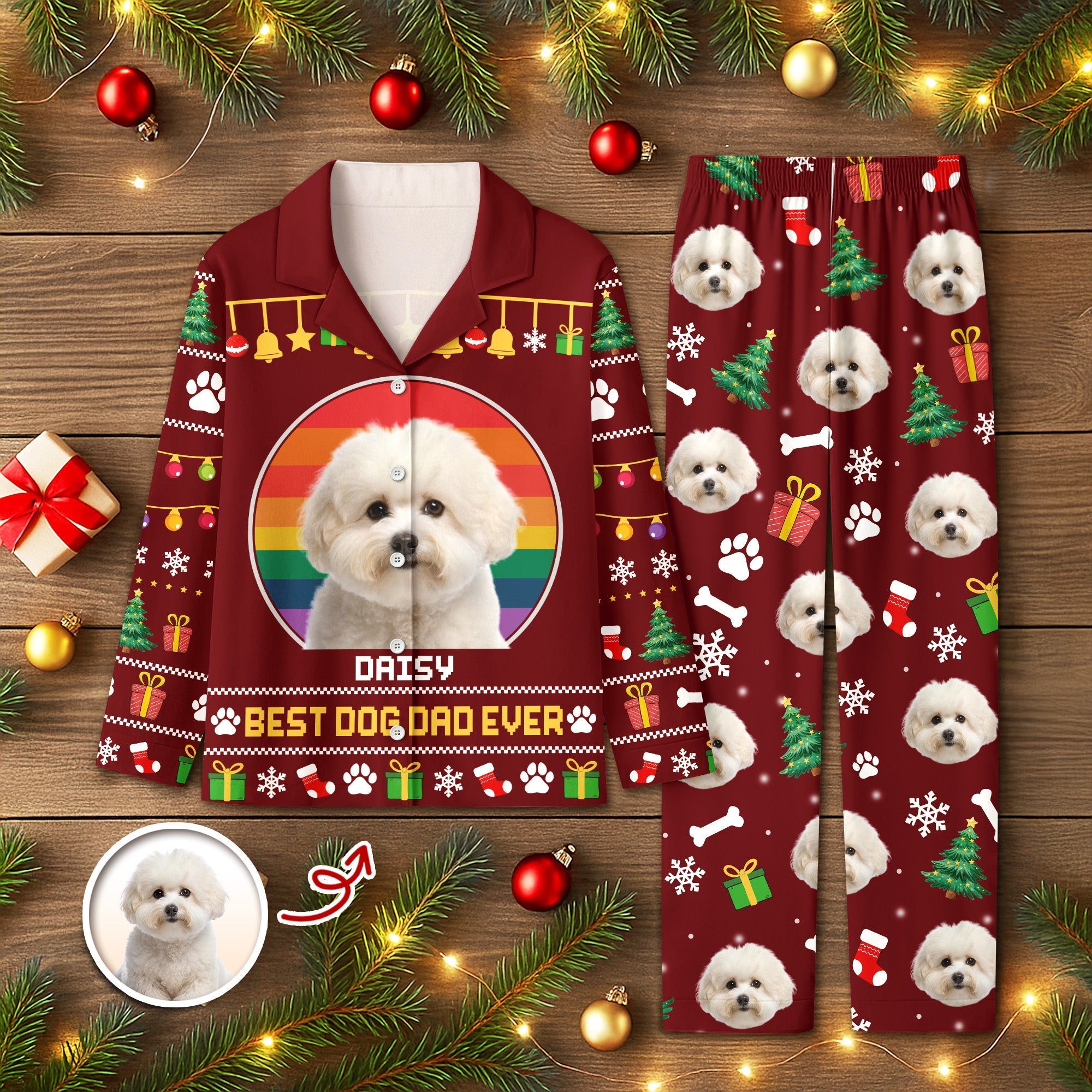 Custom Photo Best Dog Dad Mom Ever Pajamas TH10 896027