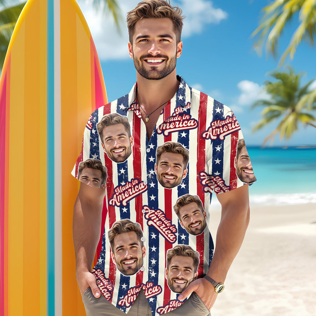 Custom Photo Made In America Hawaii Shirt TH10 898645