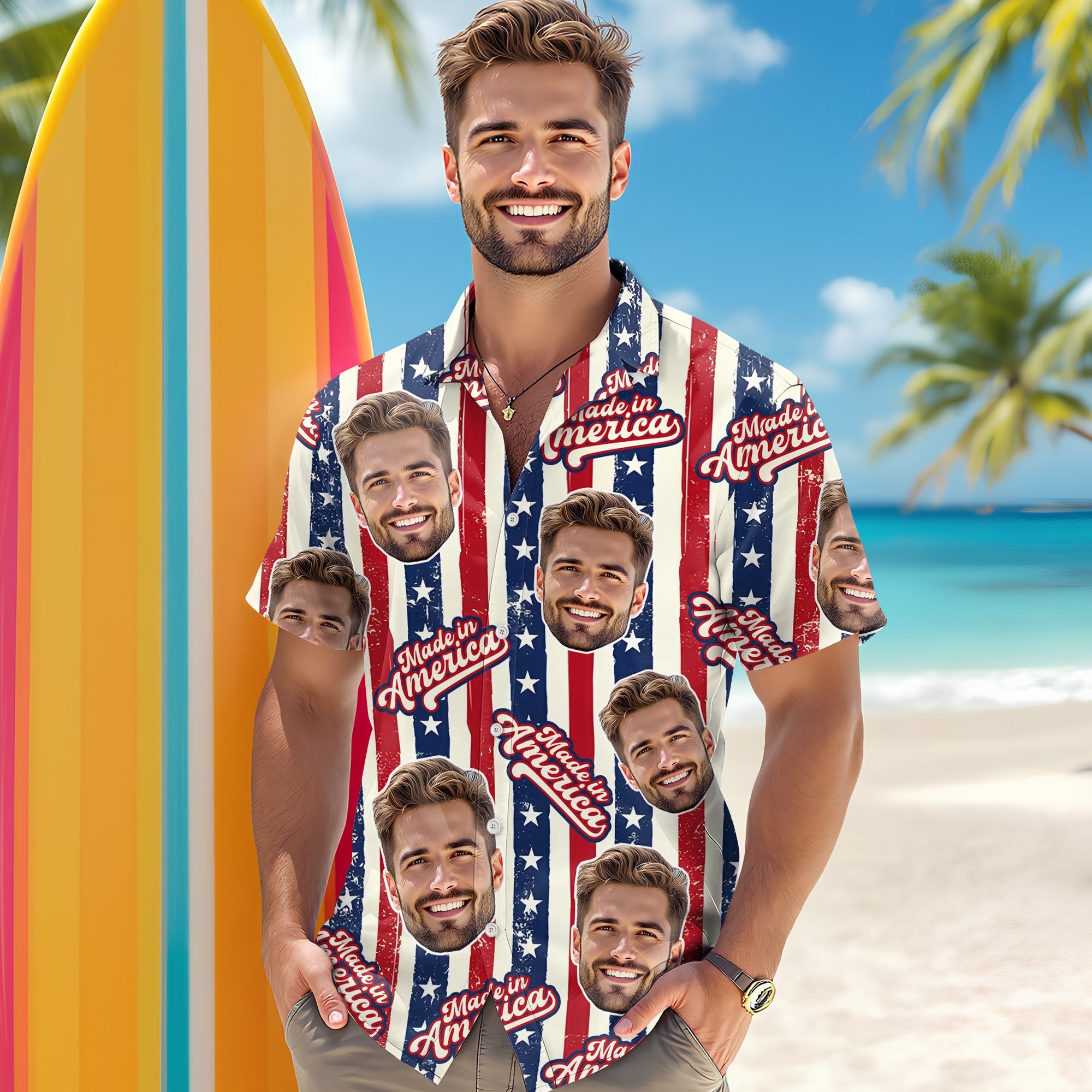 Custom Photo Made In America Hawaii Shirt TH10 898645