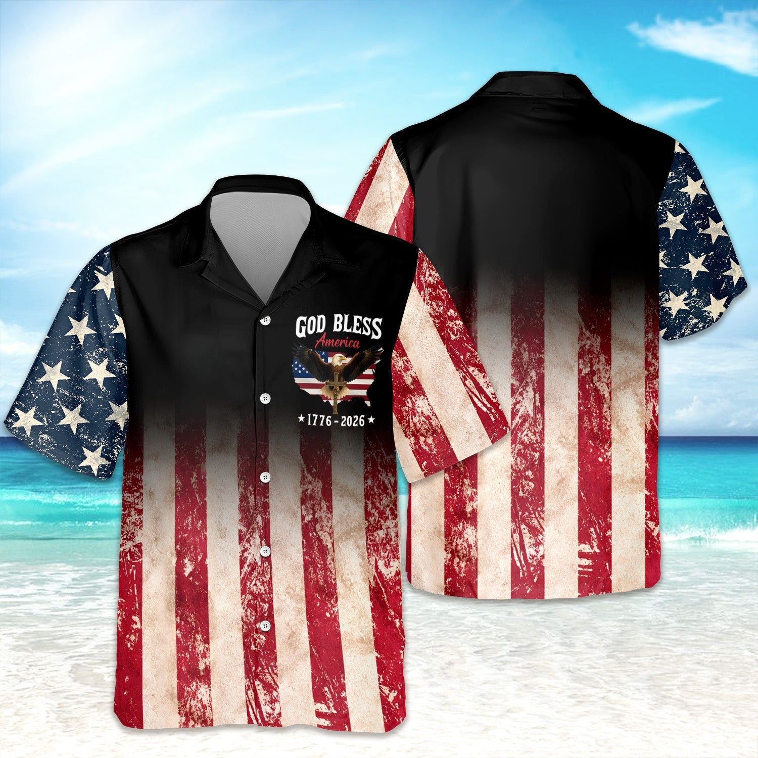 Patriotic 250th Anniversary God Bless America Eagle 1776–2026 Hawaii Shirt HA75 920608