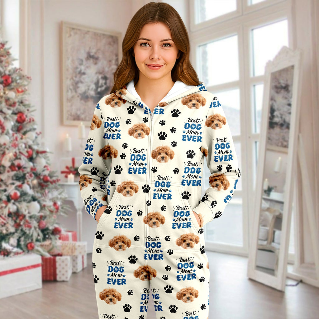 Custom Photo Best Dog Mom Dog Dad Ever Personalized Onesie Pajamas CH07 896632