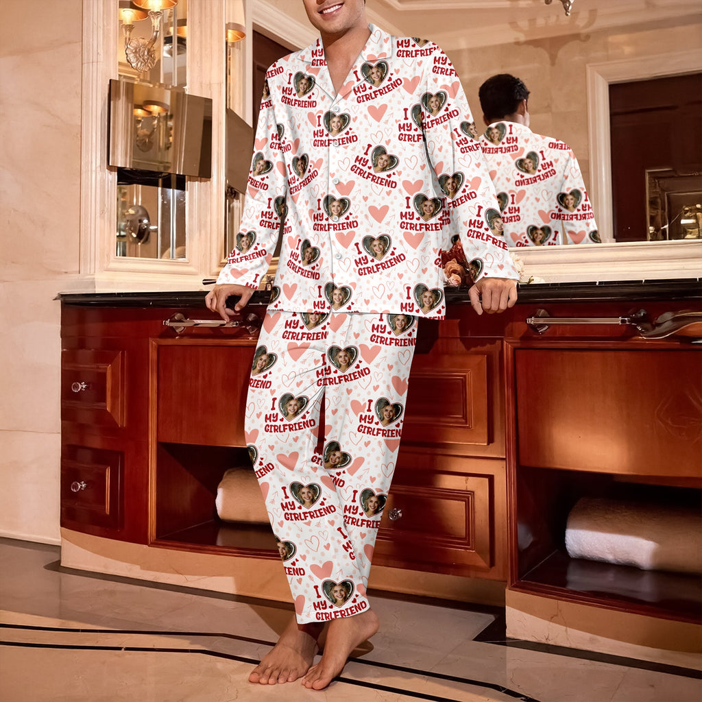 Custom Photo I Love My Boyfriend/Girlfriend Pajamas Gift For Couple LM32 897469