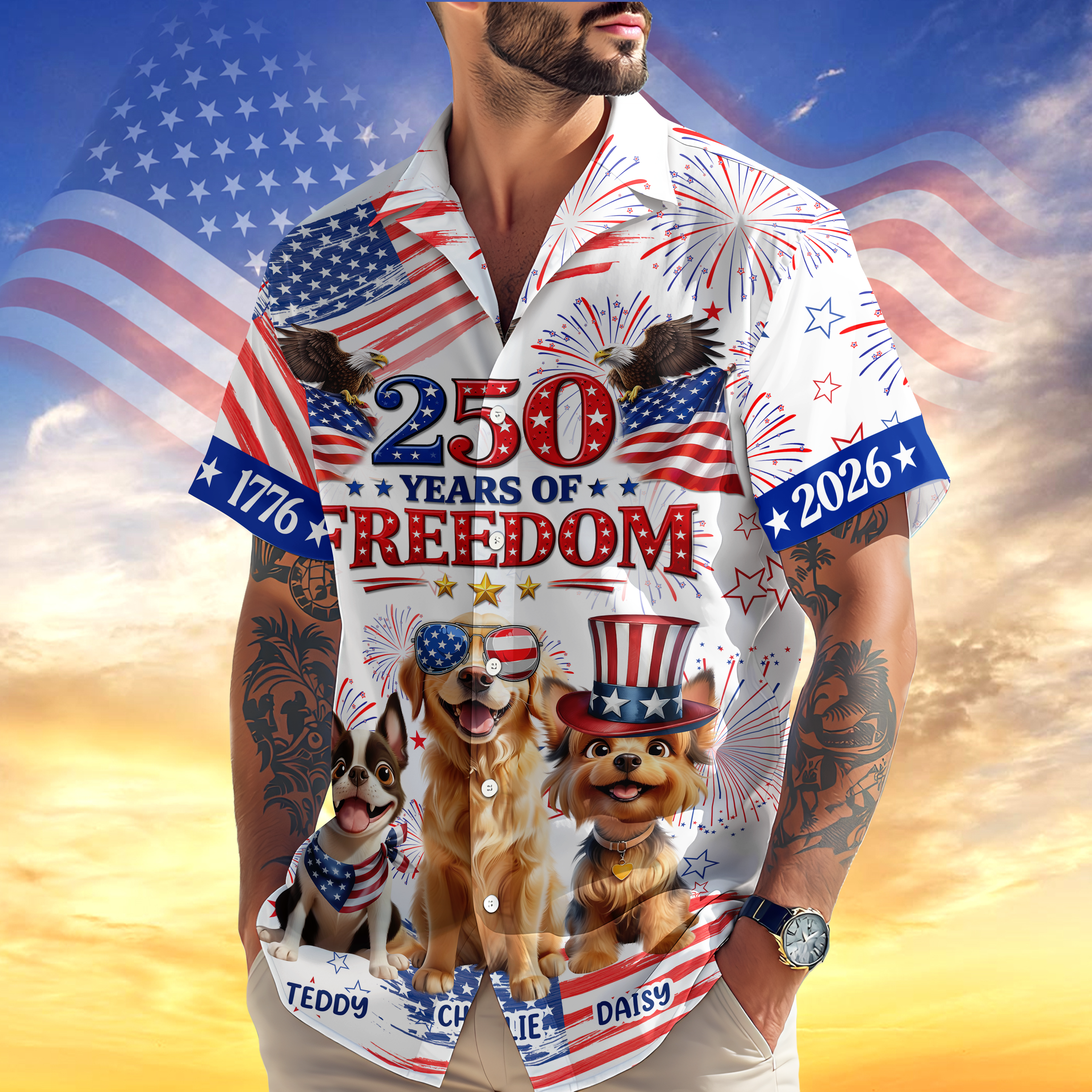 My Dog Celebrating America's 250th Anniversary Hawaii Shirt CH07 910418