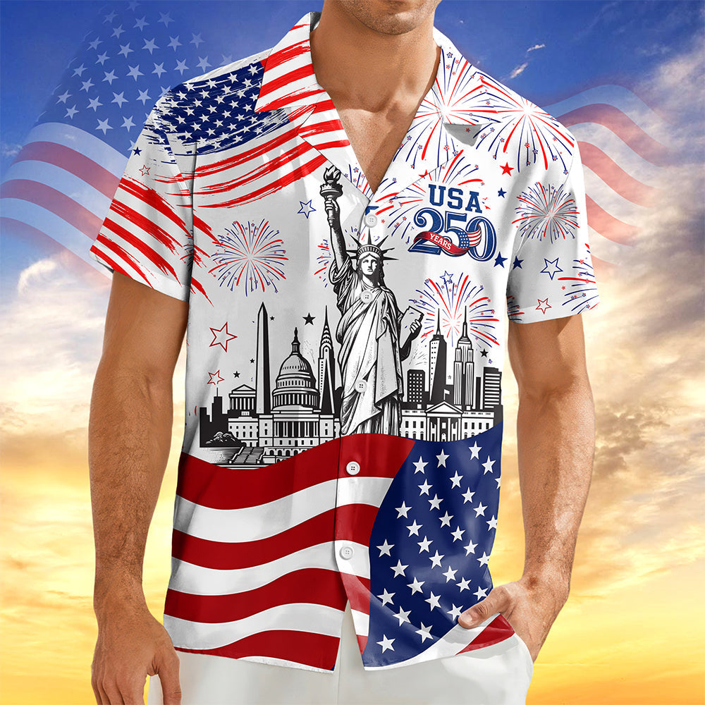 Personalized Statue of Liberty - USA 250th Anniversary Patriotic Hawaii Shirt HA75 921622