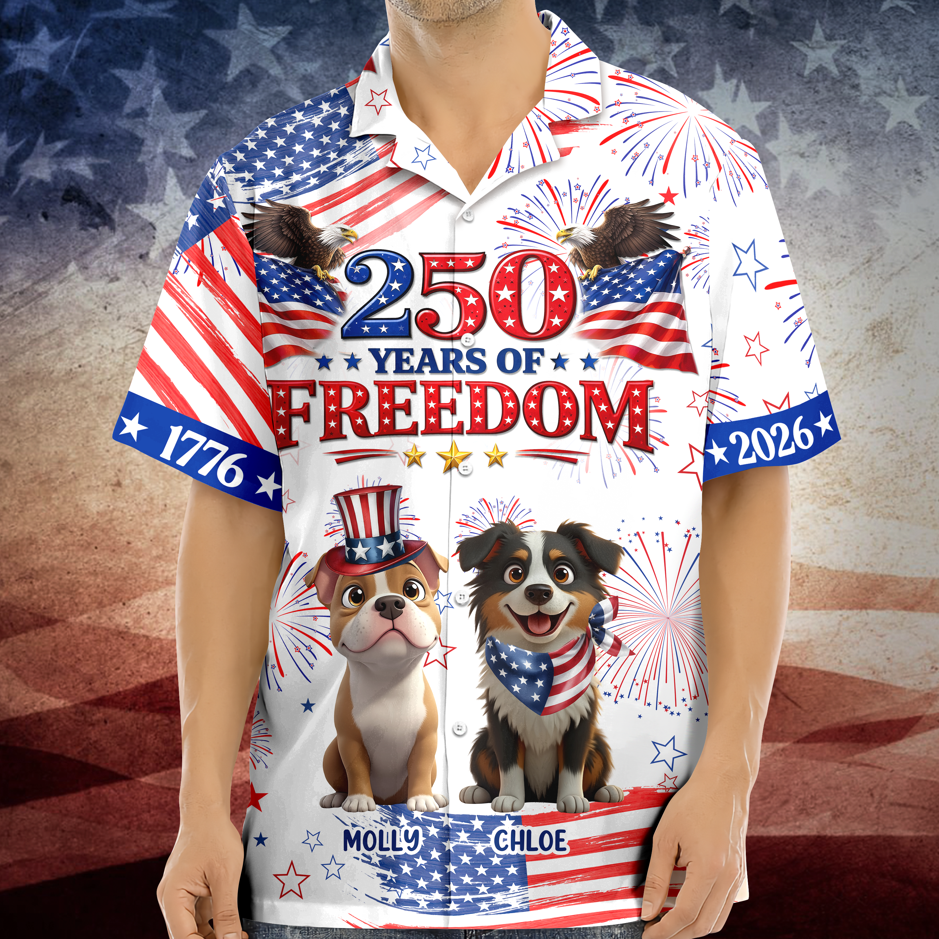 My Dog Celebrating America's 250th Anniversary Hawaii Shirt CH07 910418