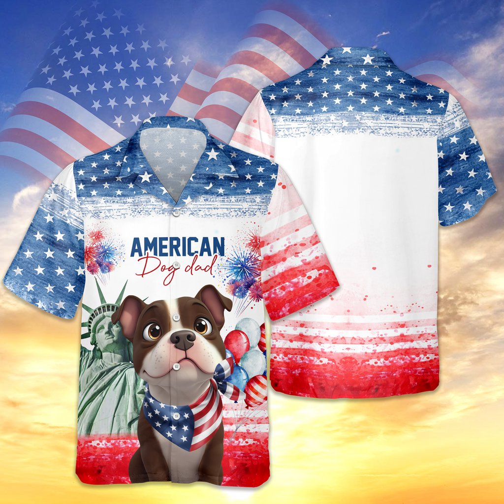 Personalized America Dog Dad Hawaii Shirt LM32 899111
