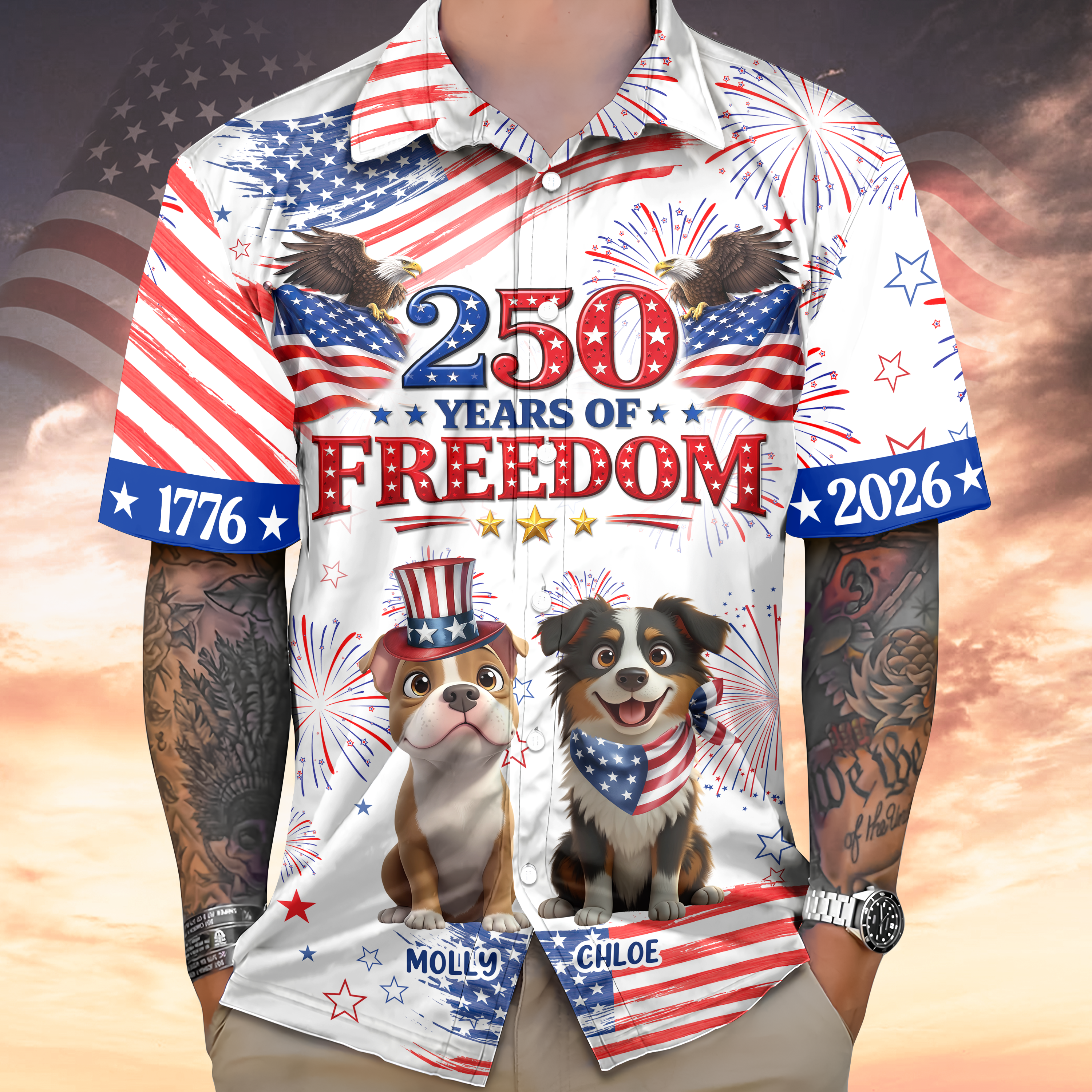 My Dog Celebrating America's 250th Anniversary Hawaii Shirt CH07 910418