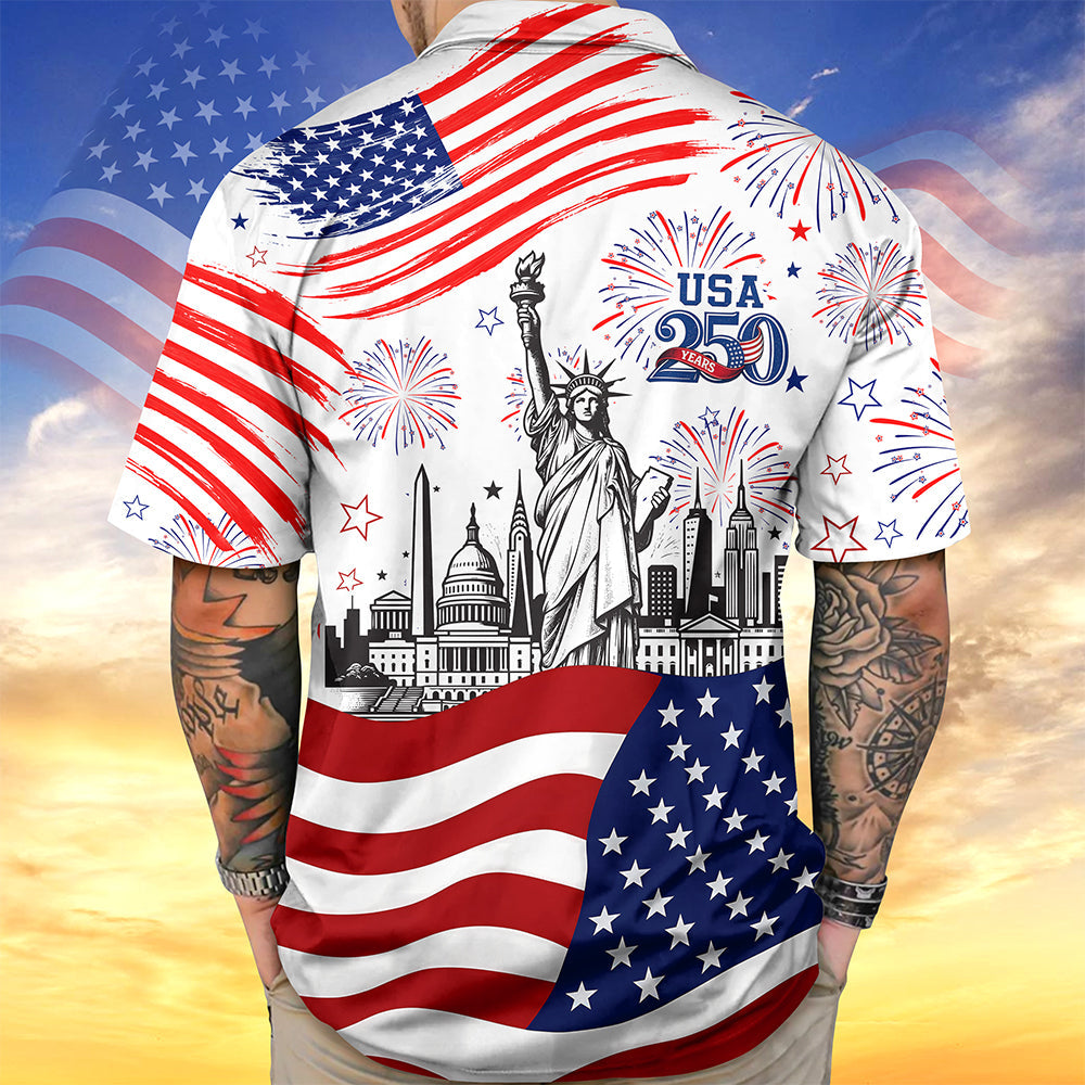 Personalized Statue of Liberty - USA 250th Anniversary Patriotic Hawaii Shirt HA75 921622