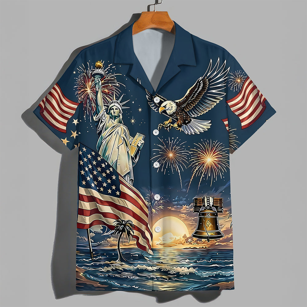 Personalized 4th of July 250th Anniversary Eagle American Flag Hawaiian Shirt LM32 669231