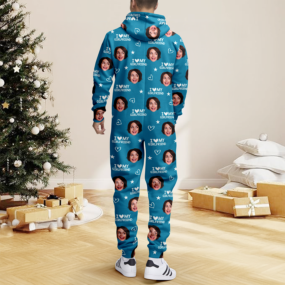 Custom Photo I Love My BoyfriendGirlfriend Valentine's Gift Onesie Pajamas For Couple HO82 900058