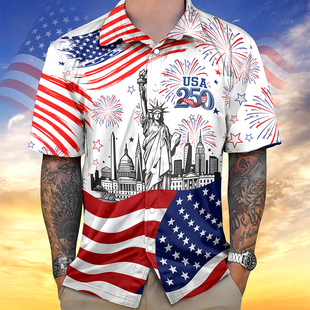 Personalized Statue of Liberty - USA 250th Anniversary Patriotic Hawaii Shirt HA75 921622
