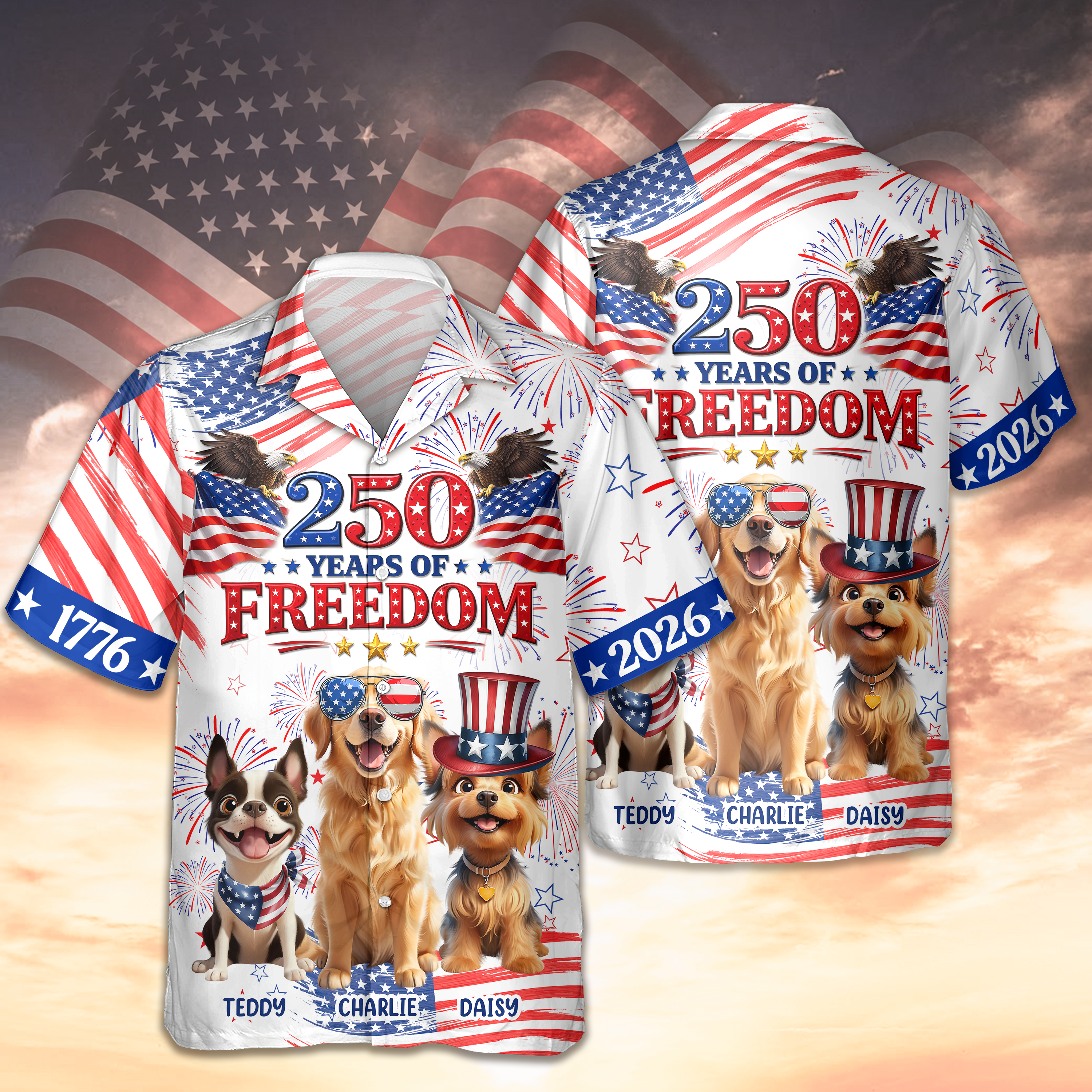 My Dog Celebrating America's 250th Anniversary Hawaii Shirt CH07 910418