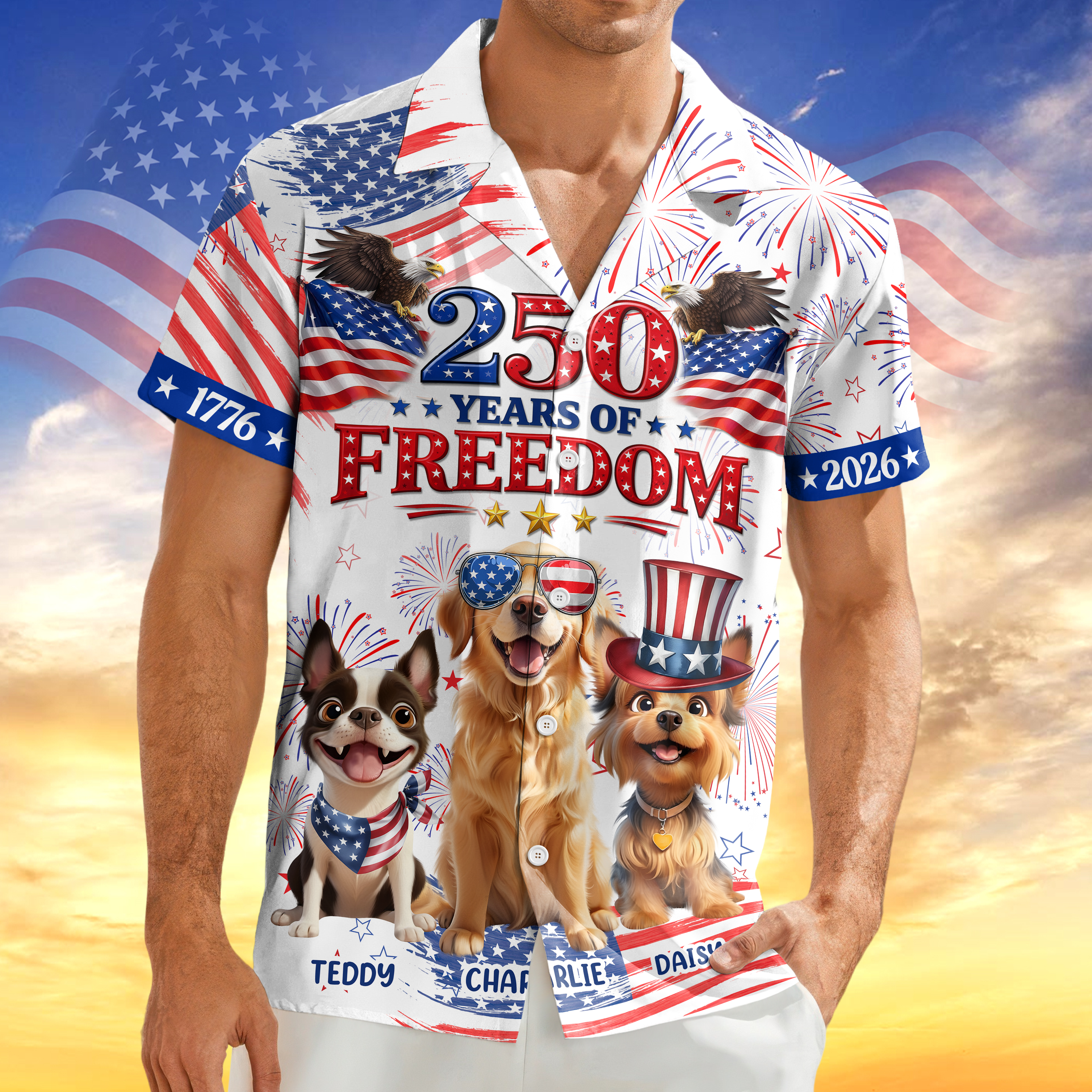 My Dog Celebrating America's 250th Anniversary Hawaii Shirt CH07 910418